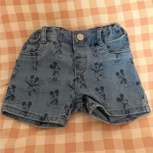 H&M Light Blue Mickey Mouse Denim Shorts